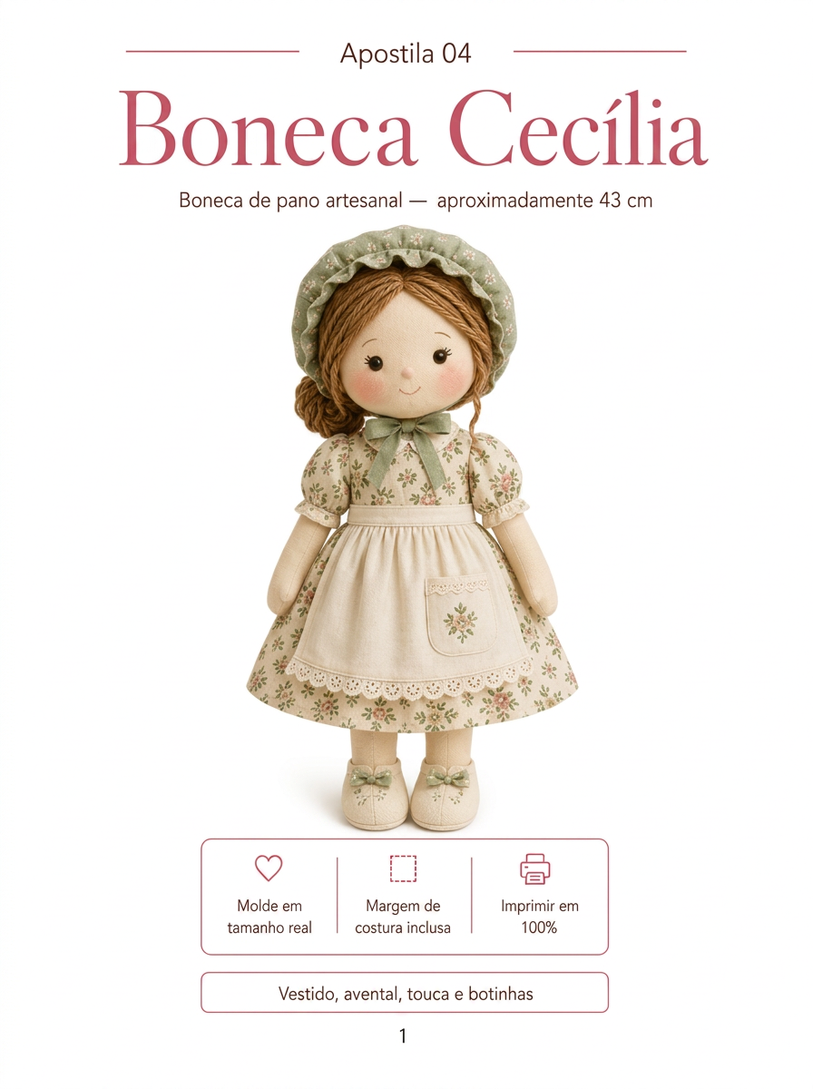 Apostila de boneca de pano — Boneca Cecília